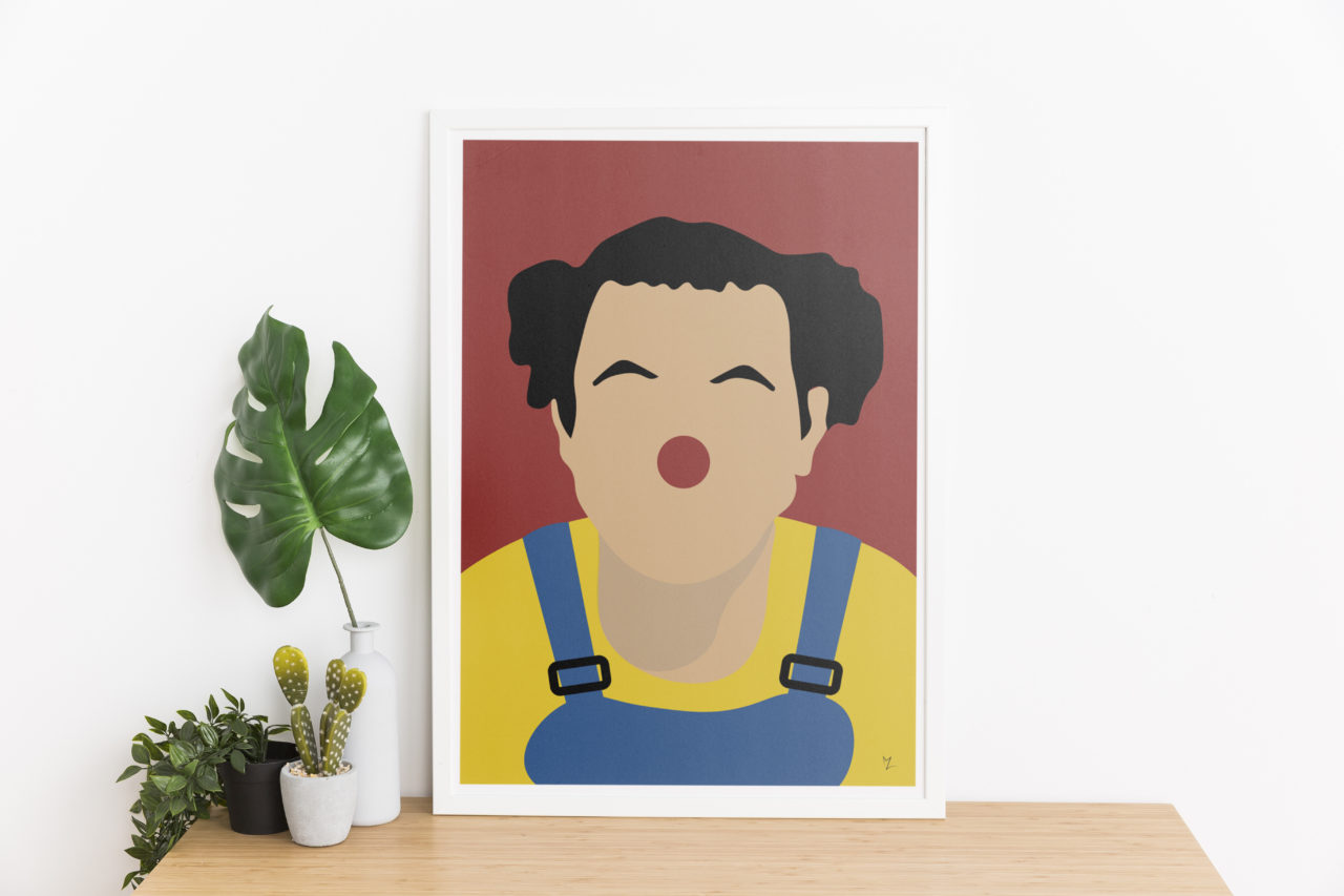 Affiche coluche minimaliste