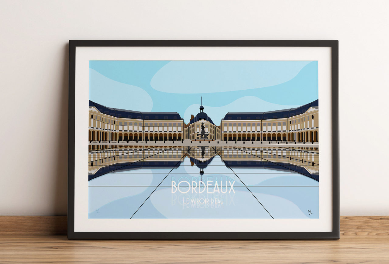 le miroir d'eau poster bordeaux