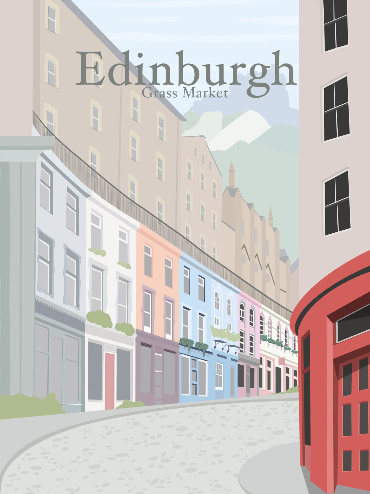 edimbourg ville illustration minimaliste