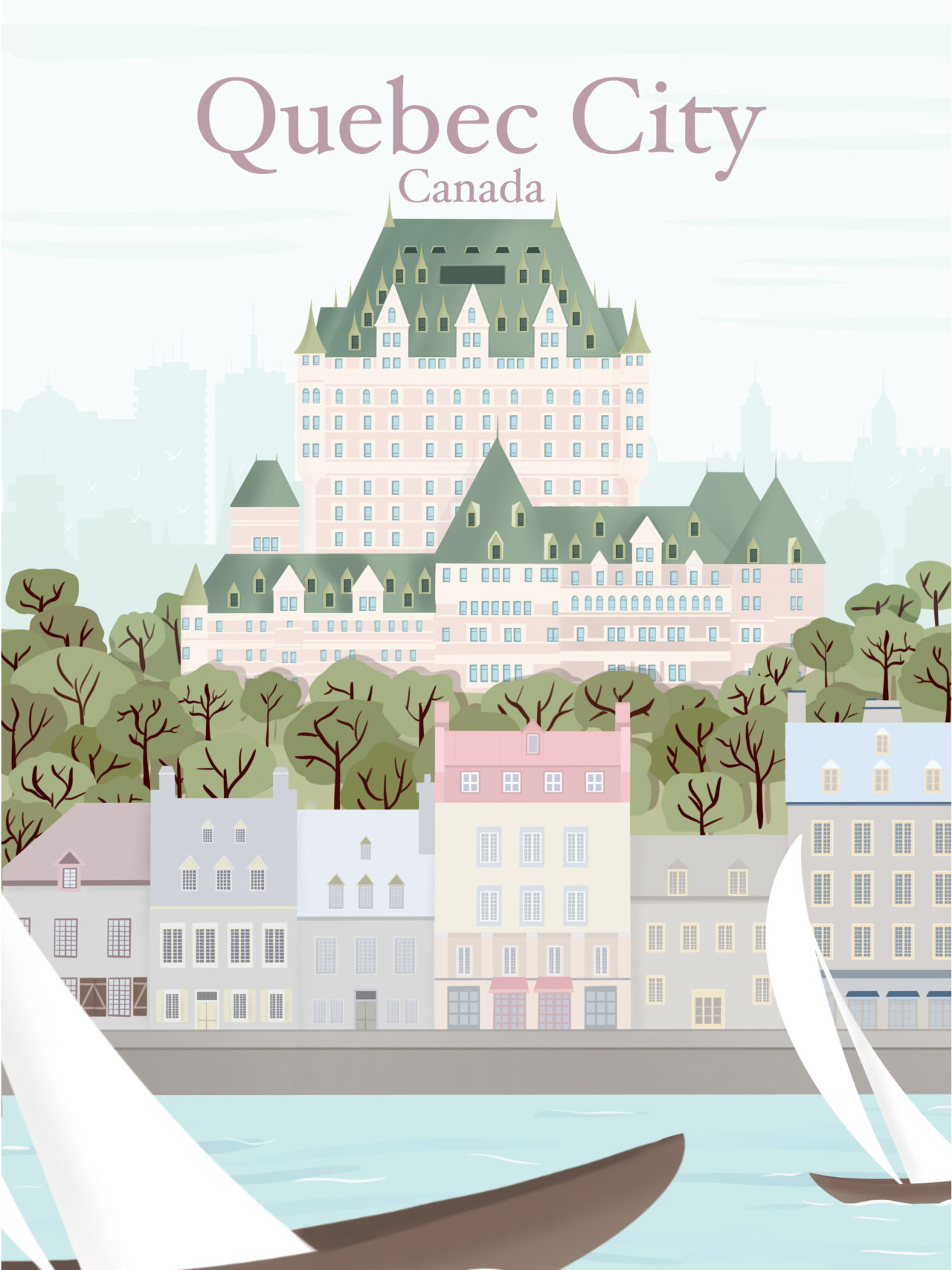 illustration minimaliste ville quebec