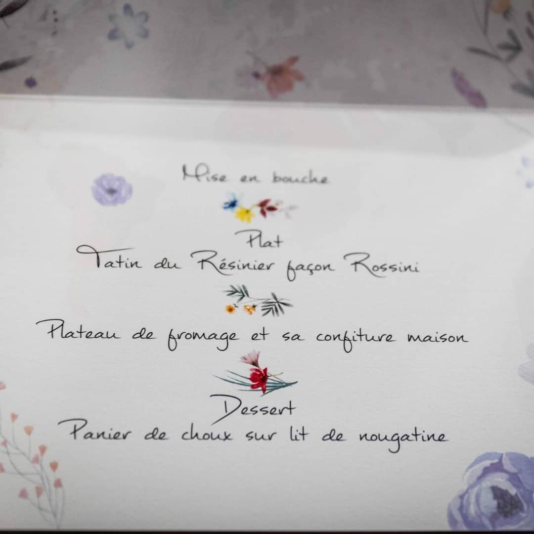 menu de mariage